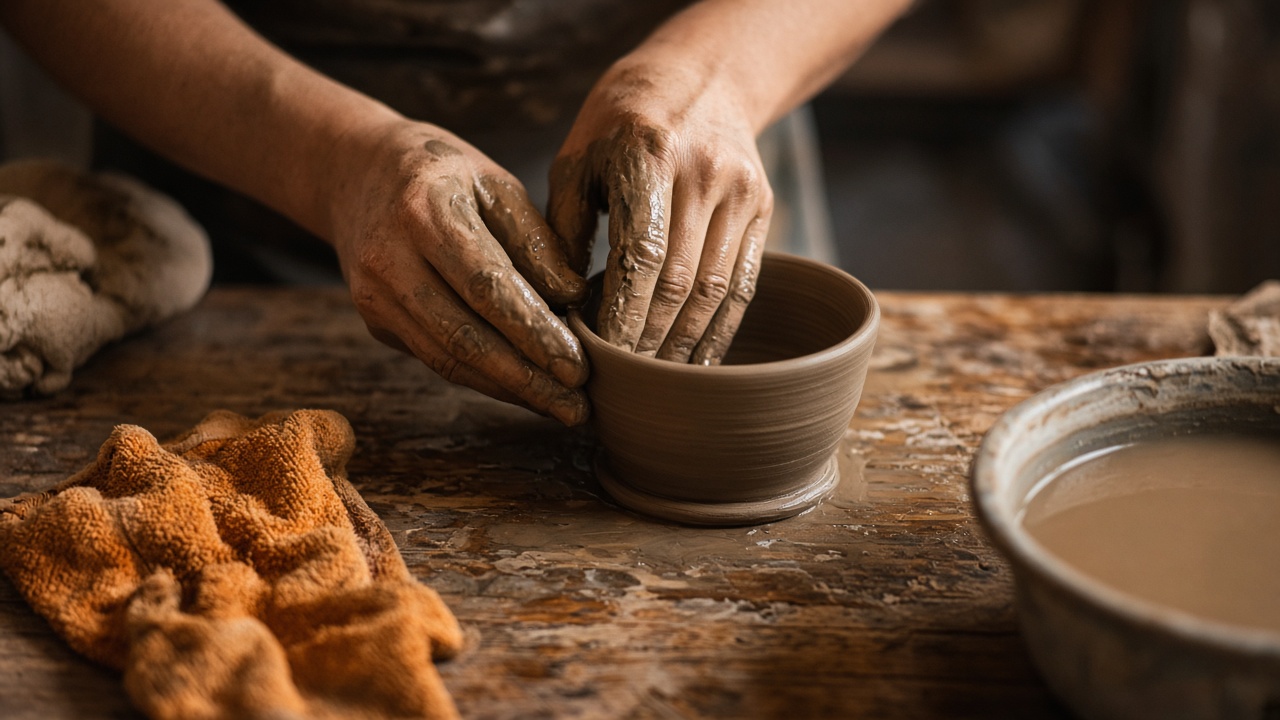 Hands in clay